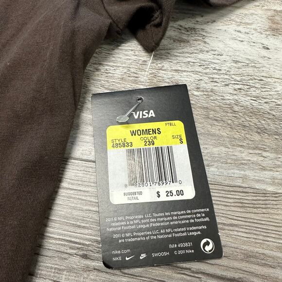 Cleveland Browns T-Shirt NWT NIKE Orange Womens S Mini Swoosh Football‎ Top NEW - Picture 9 of 10